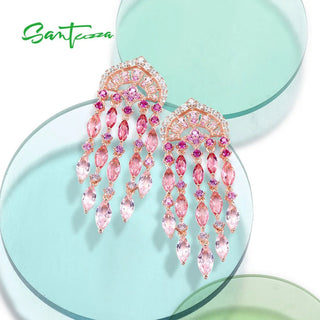 Sapphire Ruby Ombre Raindrops Earrings - Epictzar Intl.