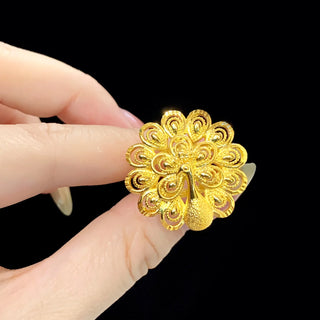 Outstanding Peacock 24K Gold AU999 Ring