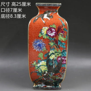 Antique Porcelain Enamel Painting Square Vases