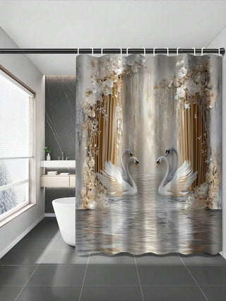 High End Swan Pattern Bathroom Set