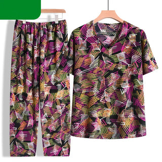 Women Vintage Printing Cotton Pajamas Set