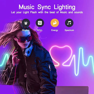 3M Tuya WIFI Smart LED Strip Lights RGBIC Neon Rope Light APP Remote Control Music Sync Lamp Home Decor Work with Alexa Google