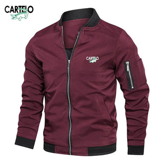 CARTELO Men's High Quality V-neck Jacket Spring and Autumn Trend Fashion Sports and Leisure Jacket Top