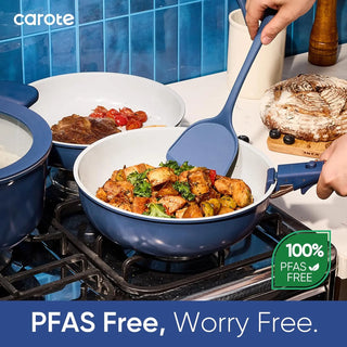 25pcs Ceramic Cookware Set Nonstick, Pots and Pans Set Non stick, Non Toxic Cookware, Dishwasher/Oven Safe, RV/Camping