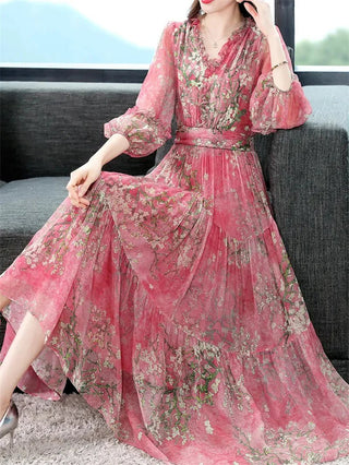 High - end Silk Style A - line Dress - Epictzar Intl.