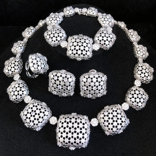 Trendy Square Nigeria Jewelry Sets