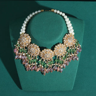 Vintage Crystal Bead Chokers Necklace