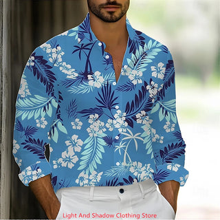 Men's Tropical Hawaiian Long Sleeved Shirt
