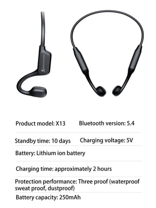 Three-proof process bone conduction headphones, ENC noise cancellation function, outdoor sports Bluetooth headphones