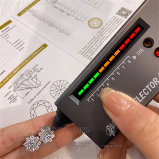 COSYA D VVS1 Moissnaite Earrings For Women 925 Sterling Sliver Plated 18k White Gold Snowflake Stud Ear Wedding Fine Jewelry
