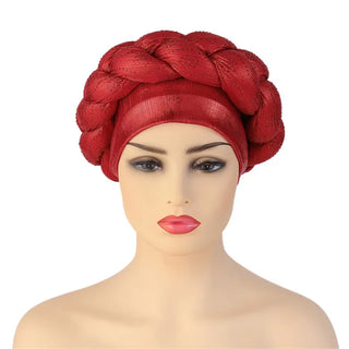 Glitter Diamonds Braids African Autogele Headtie Women Turban Cap Female Head Wraps