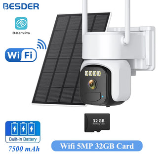 Solar Rechargeable Battery Surveillance IP Camera
