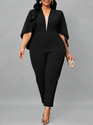 Half Sleeve Office Lady Jumpsuits