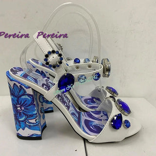 Luxury Buckle Strap Classic Gemstone Sandals