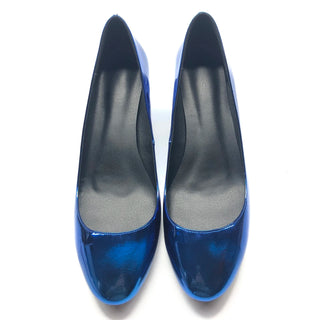 Shiny Metallic Round Toe Pumps Party Shoes