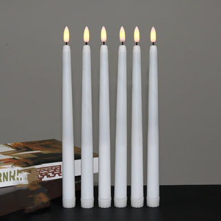 6 PCS / LOT Candle Plastic Flameless Battery Operated White LED Fake Candles For Romantic party Home Decor