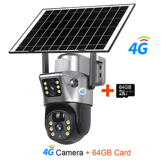 Solar Dual Lenses Outdoor Security Camera