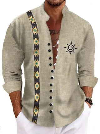 Men's Long Sleeve Flower Print Shirt - Epictzar Intl.