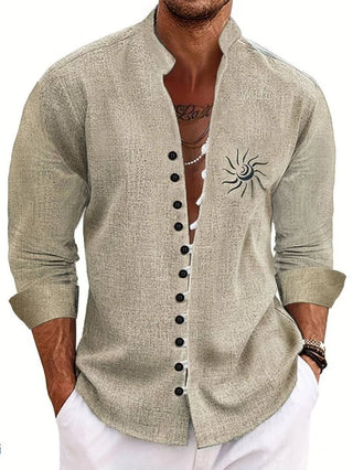 Men's Long Sleeve Flower Print Shirt - Epictzar Intl.
