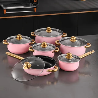 Heavy-Duty 14pcs Non-Stick Cookware Set