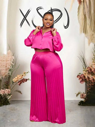 Luxury Elegant Ladies Pleated Pants Set - Epictzar Intl.