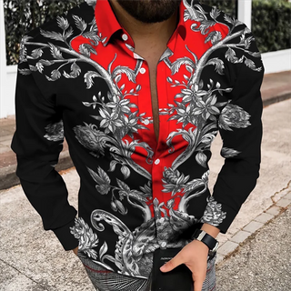 Men's Floral Pattern 3D Printed Shirt
