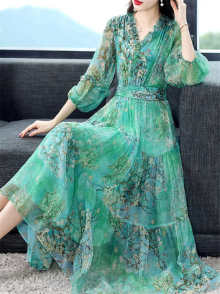 High - end Silk Style A - line Dress - Epictzar Intl.