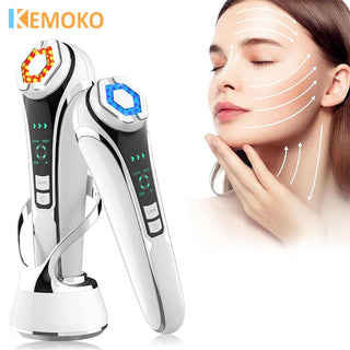 Face Beauty Care Multifunction High Frequency Pulse Photon EMS Massage Red Blue Light  Anti Aging Tighten Facial Eye Lifting