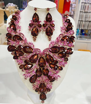 Colorful Crystal Wedding Jewelry Set