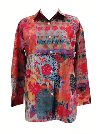 Ladies Vintage Design Button Down Shirt - Epictzar Intl.