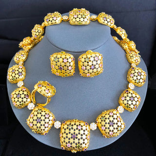 Trendy Square Nigeria Jewelry Sets
