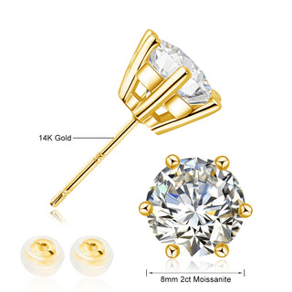 Szjinao 14k Gold Earrings Real Gold Women Luxury AU 585 2 Carat Moissanite Jewelry For Girls Christmas Gift With Certificate Hot