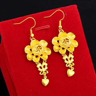 Women's 24K Gold Flower Tassel Earrings - Epictzar Intl.