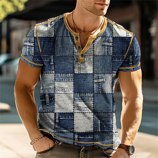 Vintage 3D Print Men's Casual Shirt