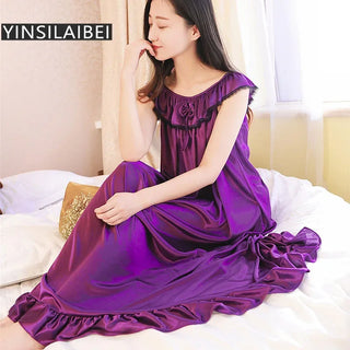 Women's Satin Faux Silk Nightgown