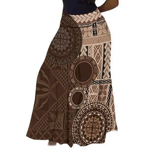 Floral High-Waisted Fluffy Maxi Skirt