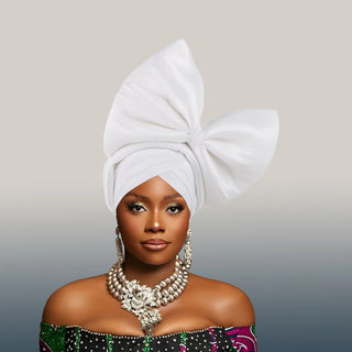 Exaggerated Big Bow Turban Cap African Women's Auto Gele Headtie Nigeria Wedding Geles Female Head Wraps Headpiece