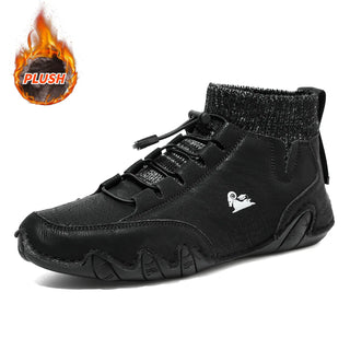 Couple Casual Leather Boots Four Seasons Men Women Plus Size Outdoor Sport Soft Sole Shoe Fashion Anti Slip Large Size Men Shoes