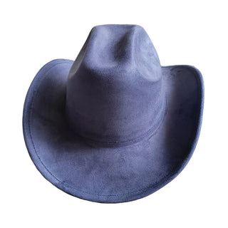 Suede Leather Cowboy Fedora Hat