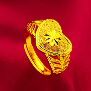 Open Heart 24K Gold Oxidation-resistant Ring