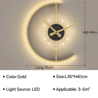 Modern LED Clock Sconce Wall Lamp
