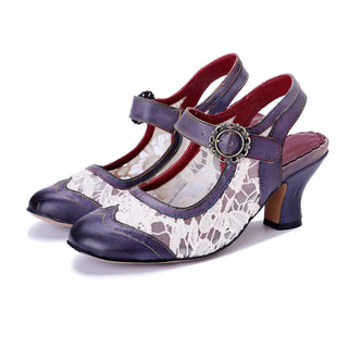 Colorful Floral Cutout Block Heel Sandals