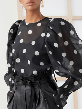 Elegant Puff Sleeve Chiffon Blouse