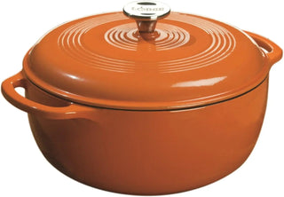 6 Quart Enameled Cast Iron Dutch Oven with Lid - Dual Handles - Oven Safe up to 500° F or on Stovetop - Use to Marinate, Cook, B