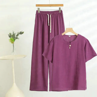 Short Sleeve Home Wear Pajamas Set