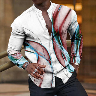 Ethnic Style Print Cardigan Shirt