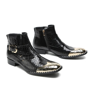 Luxury Leather Pointed Toe Ankle Boots