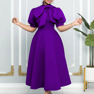 Luxury Bow Collar Elegant Party Dress