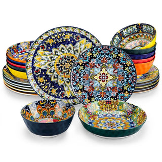 Vibrant Colors Bohemia Ceramic Dinnerware Set