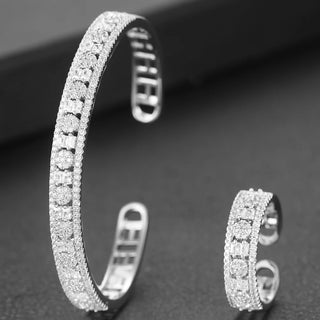 GODKI Luxury Trendy Saudi Arabia Bangle Ring  Jewelry Sets For Women Wedding Party Indian Dubai brincos para as mulheres 2023